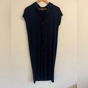 Miik Navy Collared Button-Front Navy  Dress